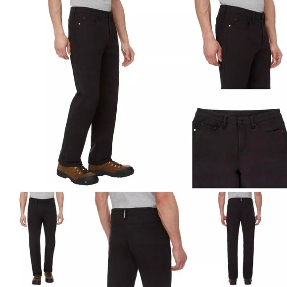 CAT Fleece Lined Canvas Pant Size 36x30 Black Outdoors Work Hiking - Picture 1 of 7